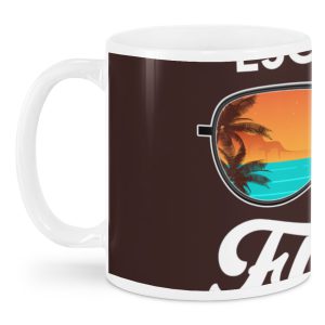 Escape To Florida Miami Beach Palm Tree Mugs