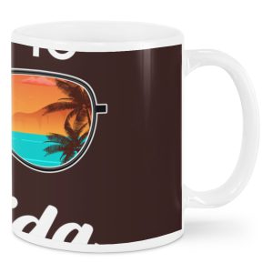 Escape To Florida Miami Beach Palm Tree Mugs