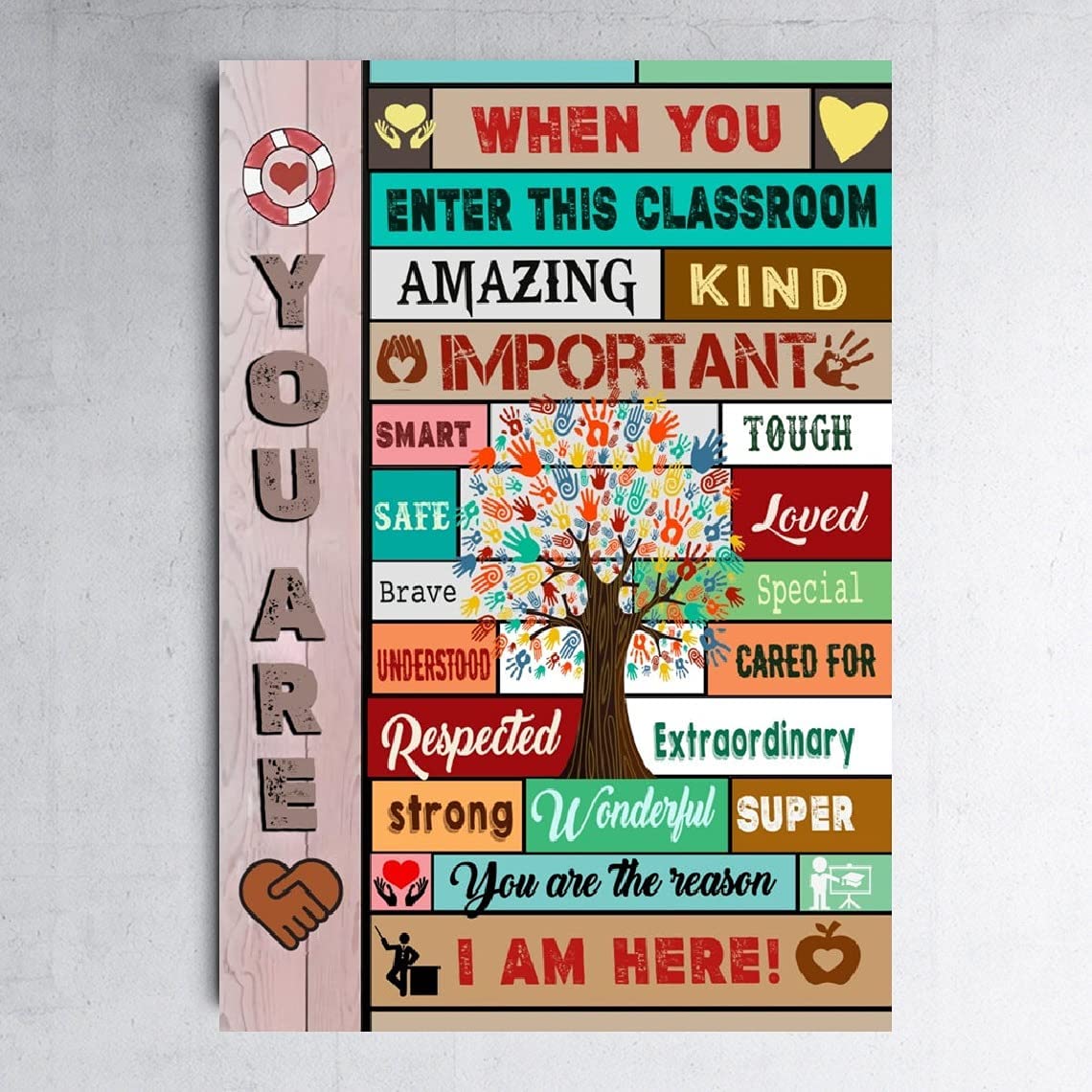 When You Enter This Classroom You are Poster, Teacher Appreciation, School Decor Wrapped Canvas Art Print (11×14)