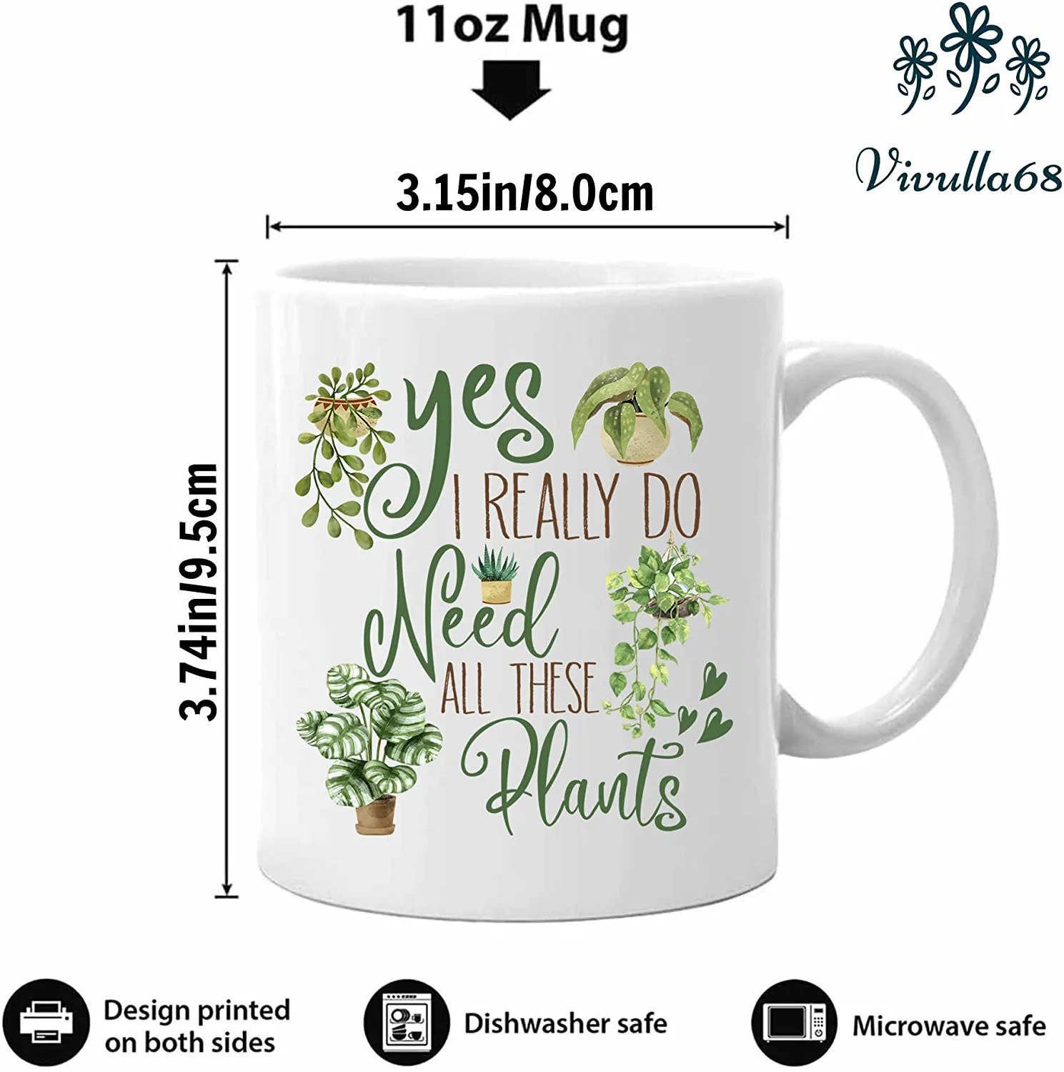 Vivulla68 Plant Lover Gifts for Women, Plant Mom Mug For Plant Lovers, Plant Mom Gifts, Cool Plant Gifts For Plant Lovers Women, Crazy Plant Lady Gifts, Gifts For Gardeners Women, Plant Stuff