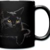 Black Cat Coffee Mug, Ceramic Coffee Mug, Cute Cat Lover Gift, Cute Cat Coffee Mugs Gift for Cat Lovers