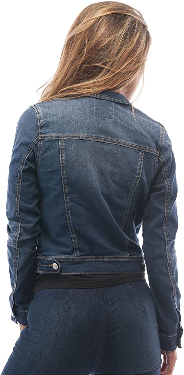 Womens Basic Button Down Denim Jean Jacket